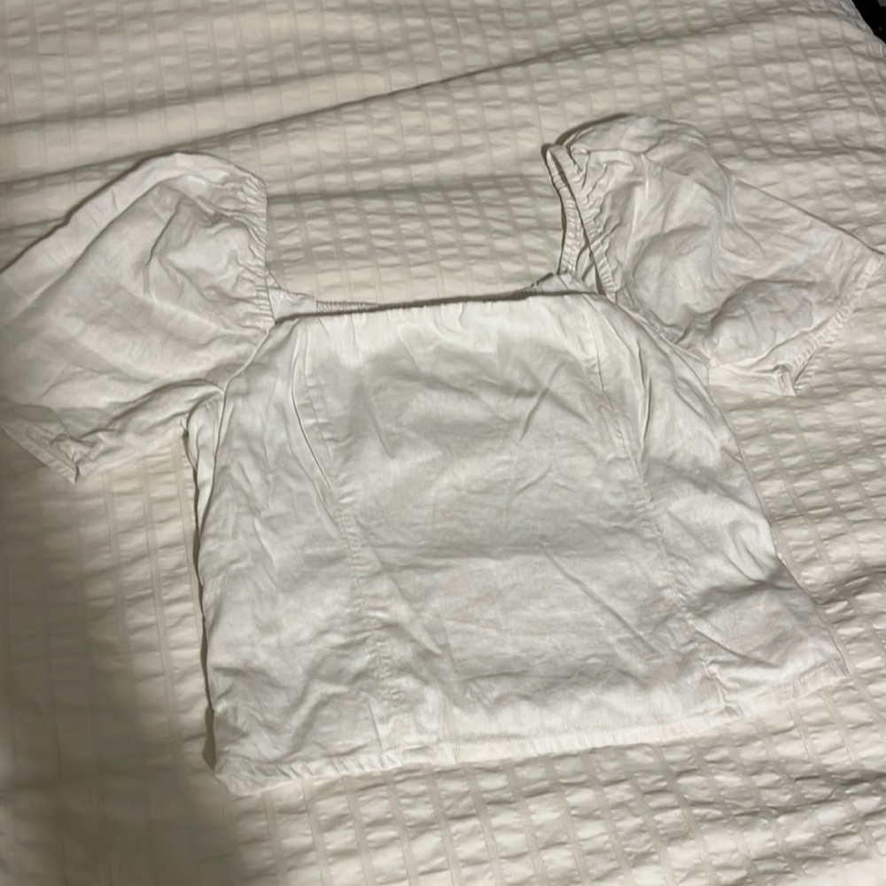 ABERCROMBIE White Linen Blouse Crop Top